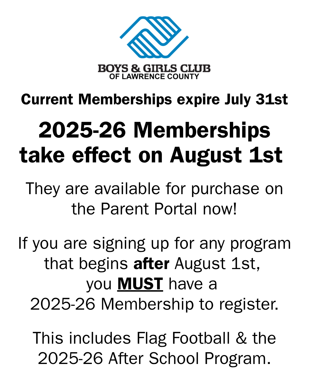 Current Memberships Expire July 31st